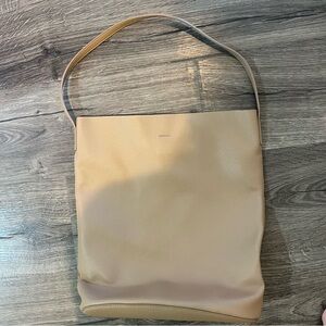 OAK + FORT Tan Leather Tote Shoulder Bag